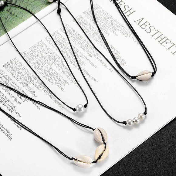 Small Bead Choker Necklace for Women Cute Boho Beaded Necklaces Adjustable Beach - Picture 5 of 6